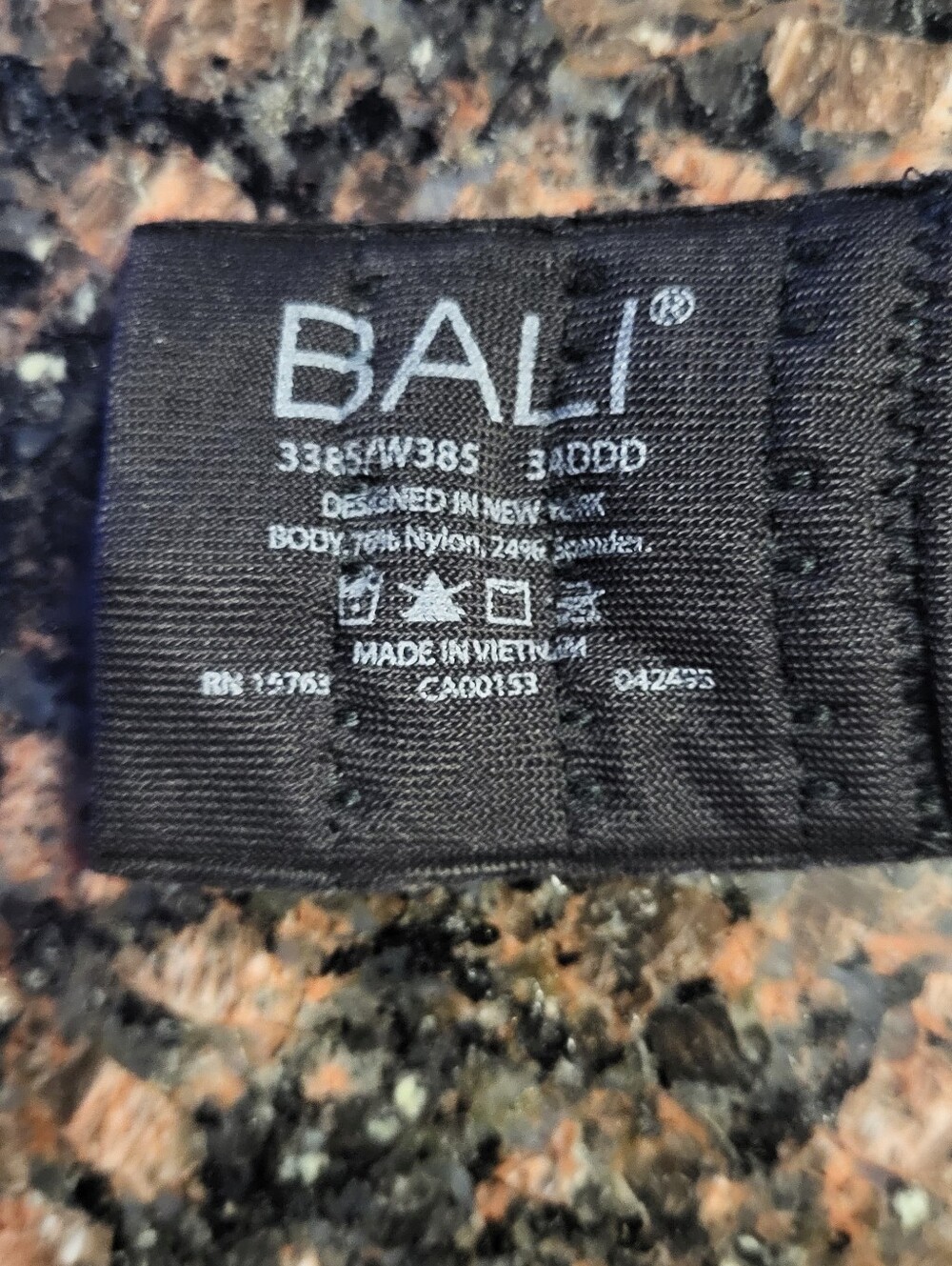Bali Black Underwire Minimizer Bra 34DDD